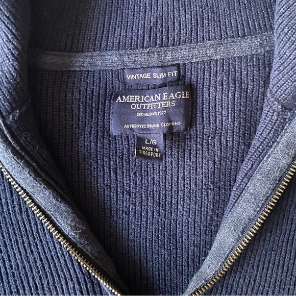 American Eagle Vintage Fit Men’s Navy Sweater Size L - Picture 6 of 7